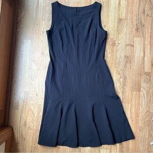 Sandra Darren Pleated Dress Size 10 Navy Blue Pleated